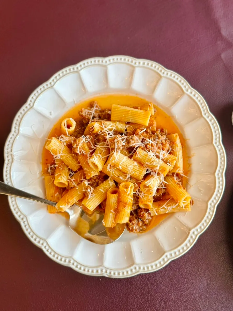 A plate of Salerno ragu pasta
