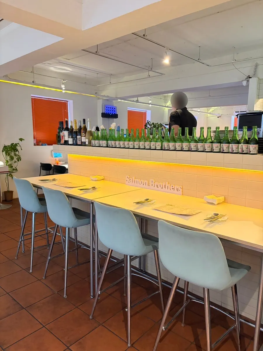 Bar table seating at Salmon Brothers