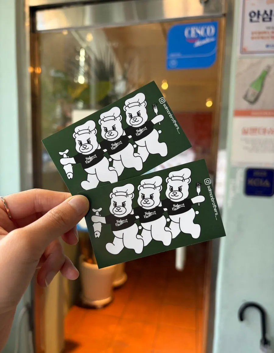 Character sticker received at Salmon Brothers