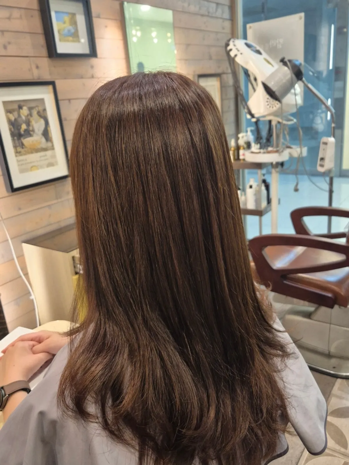 Hair texture after the clinic treatment