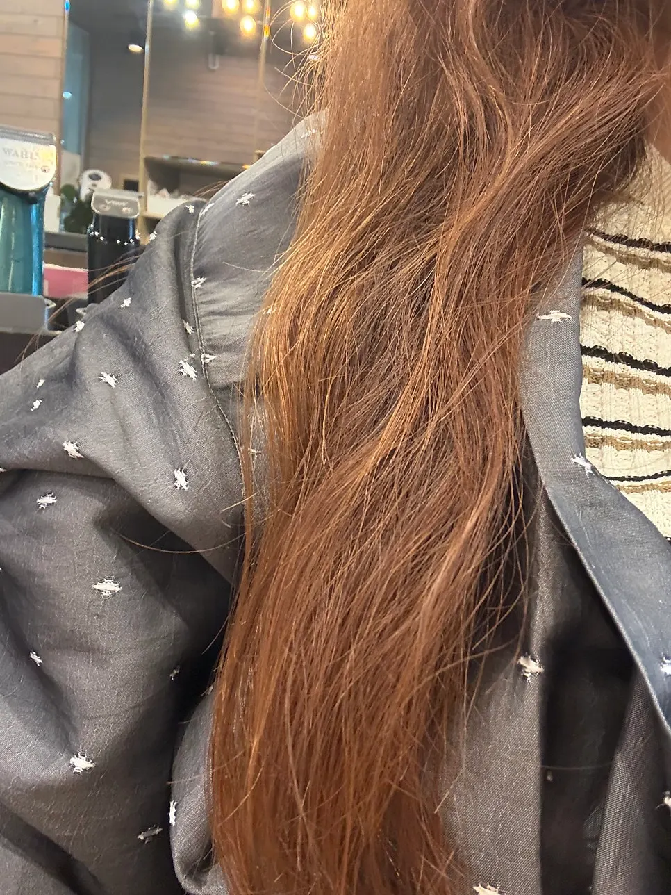 Damaged hair ends before the cut