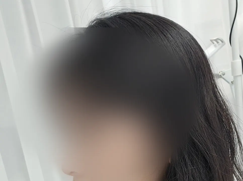 옆에서 본 좌우 대칭 속눈썹펌 결과