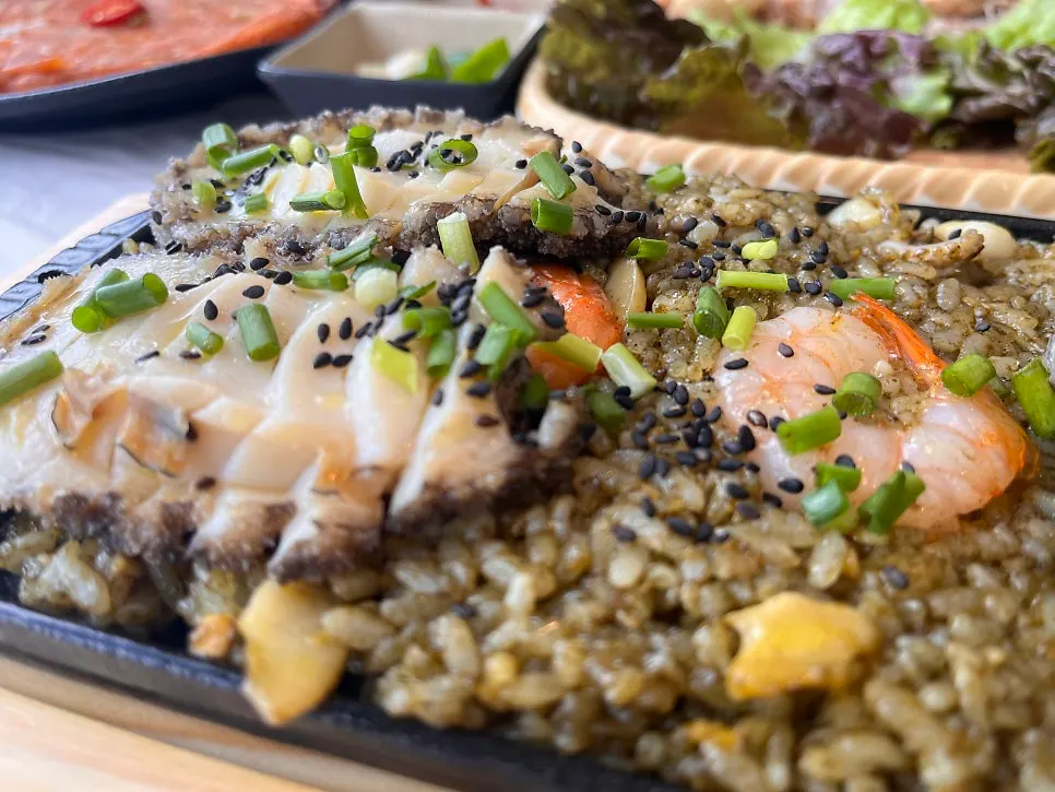A bowl of abalone fried rice