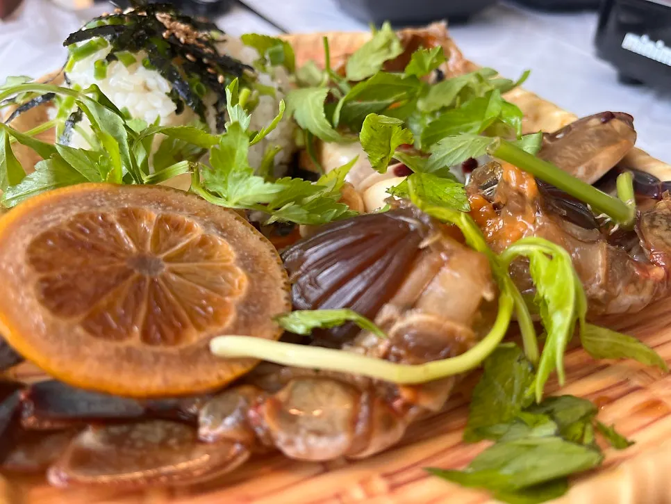 Seasoned ganjang gejang (soy-marinated crab)