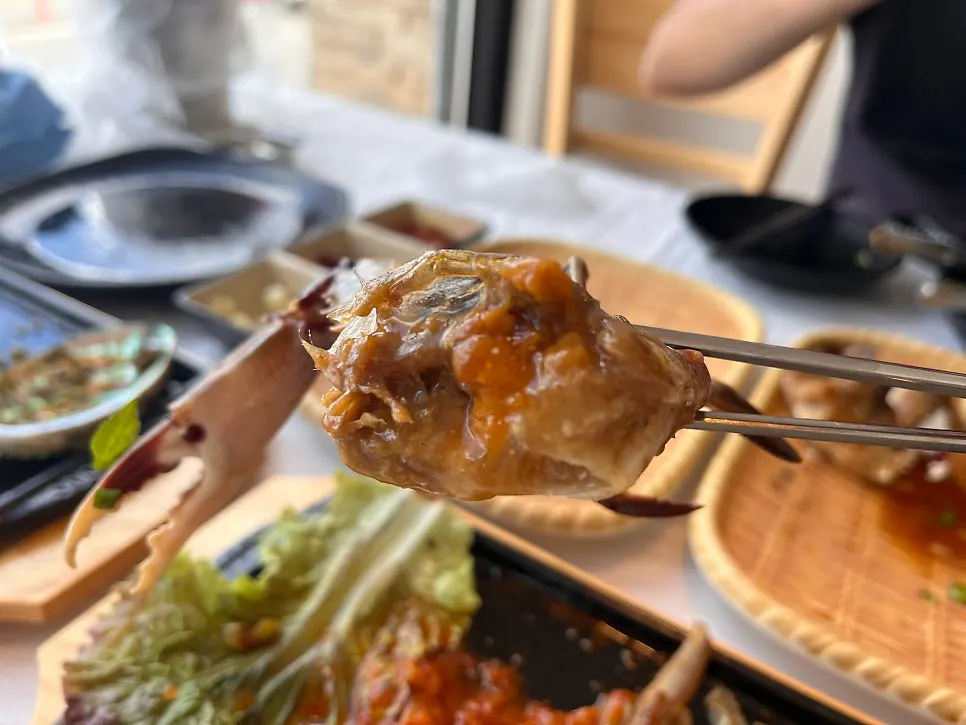 Eating at the table with the omakase spread laid out