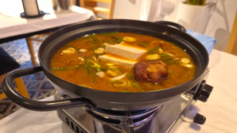 Doenjang jjigae served in place of mussel soup