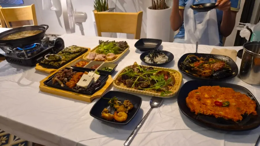 The full omakase spread laid out on the table