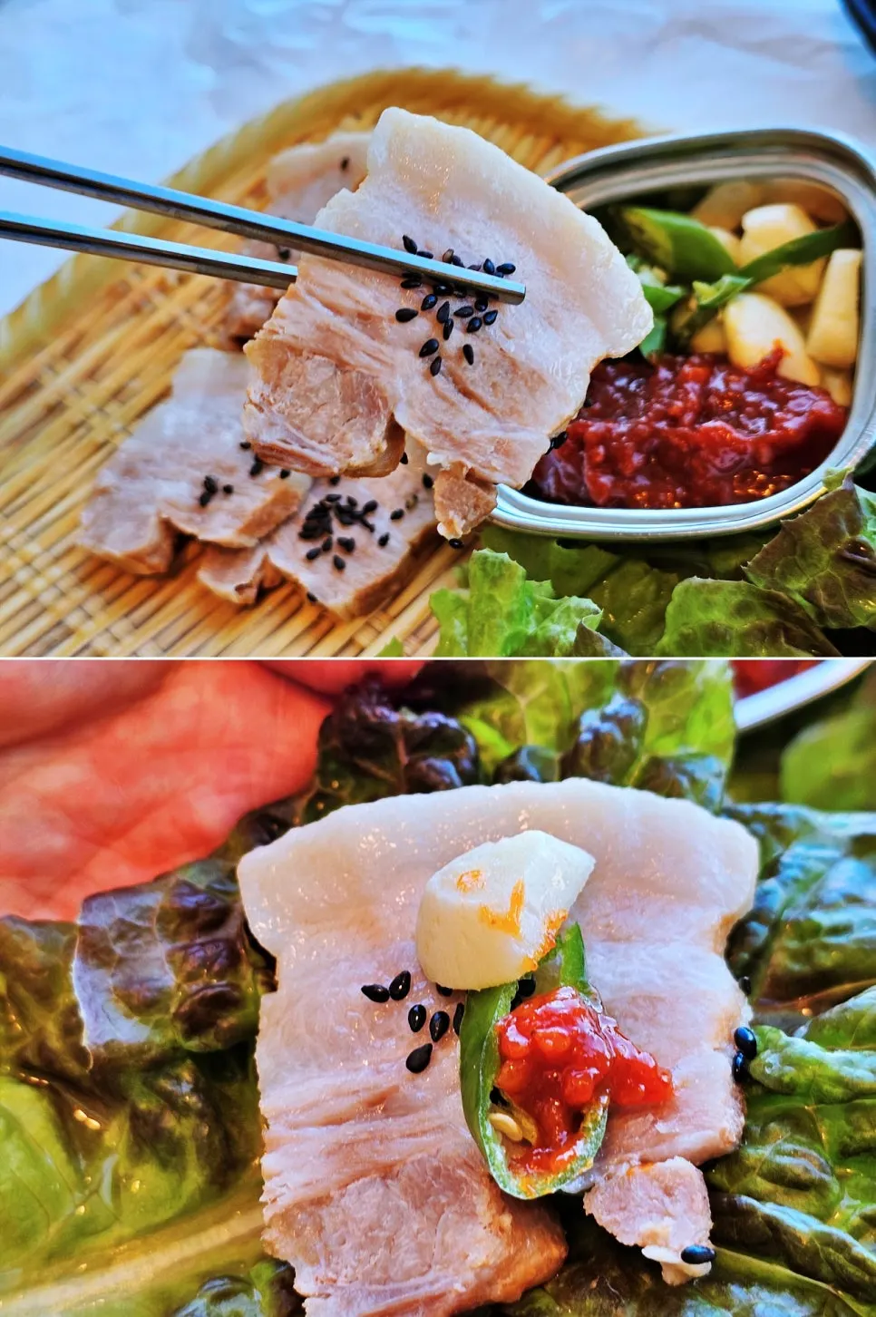 Moist boiled pork belly bossam