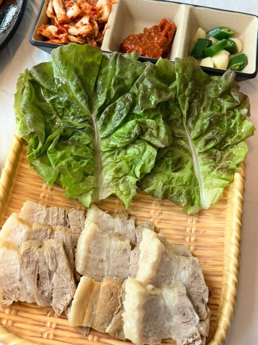 Crisp and tender kimchi pancake