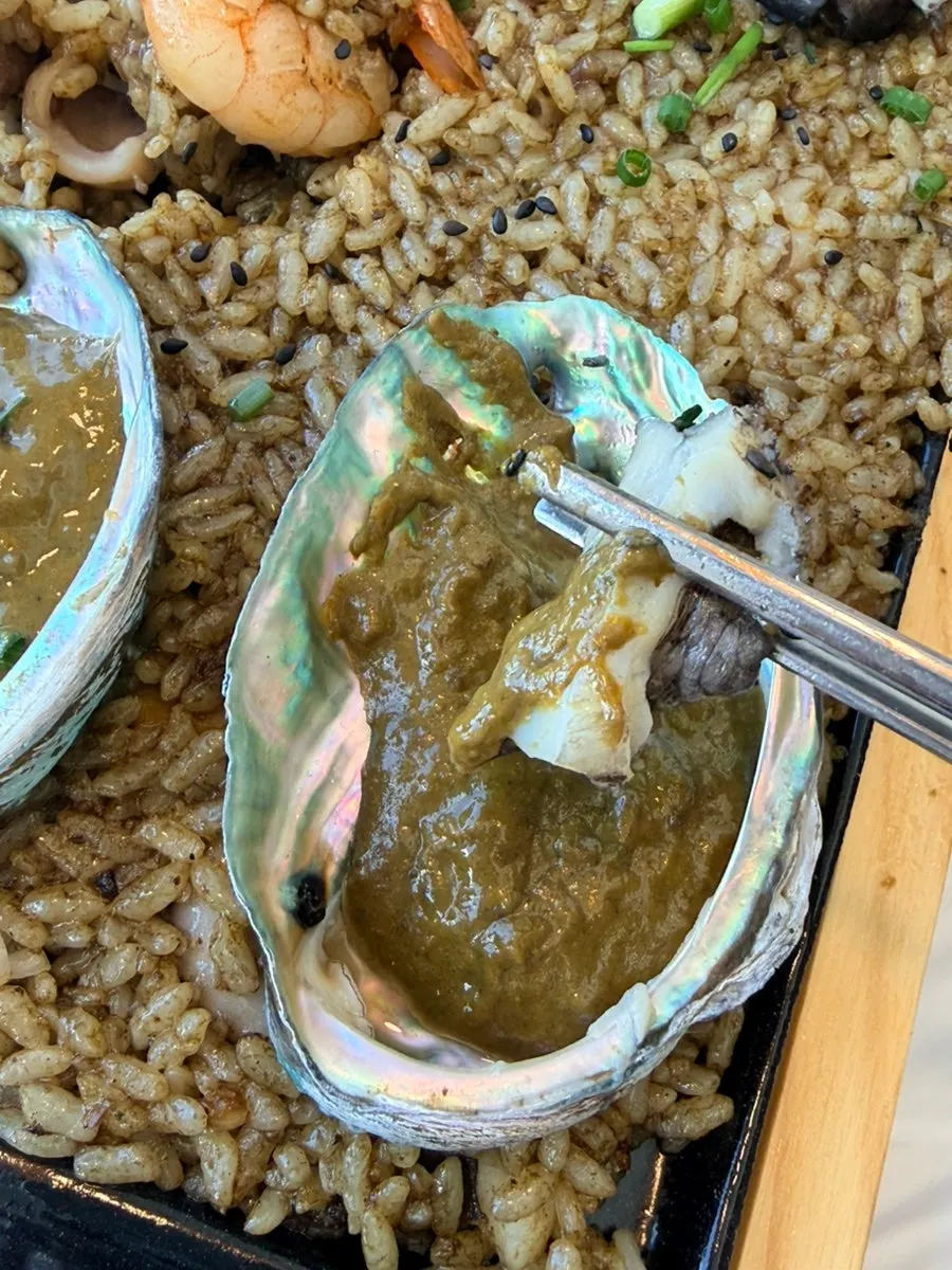 Abalone fried rice with shrimp and octopus