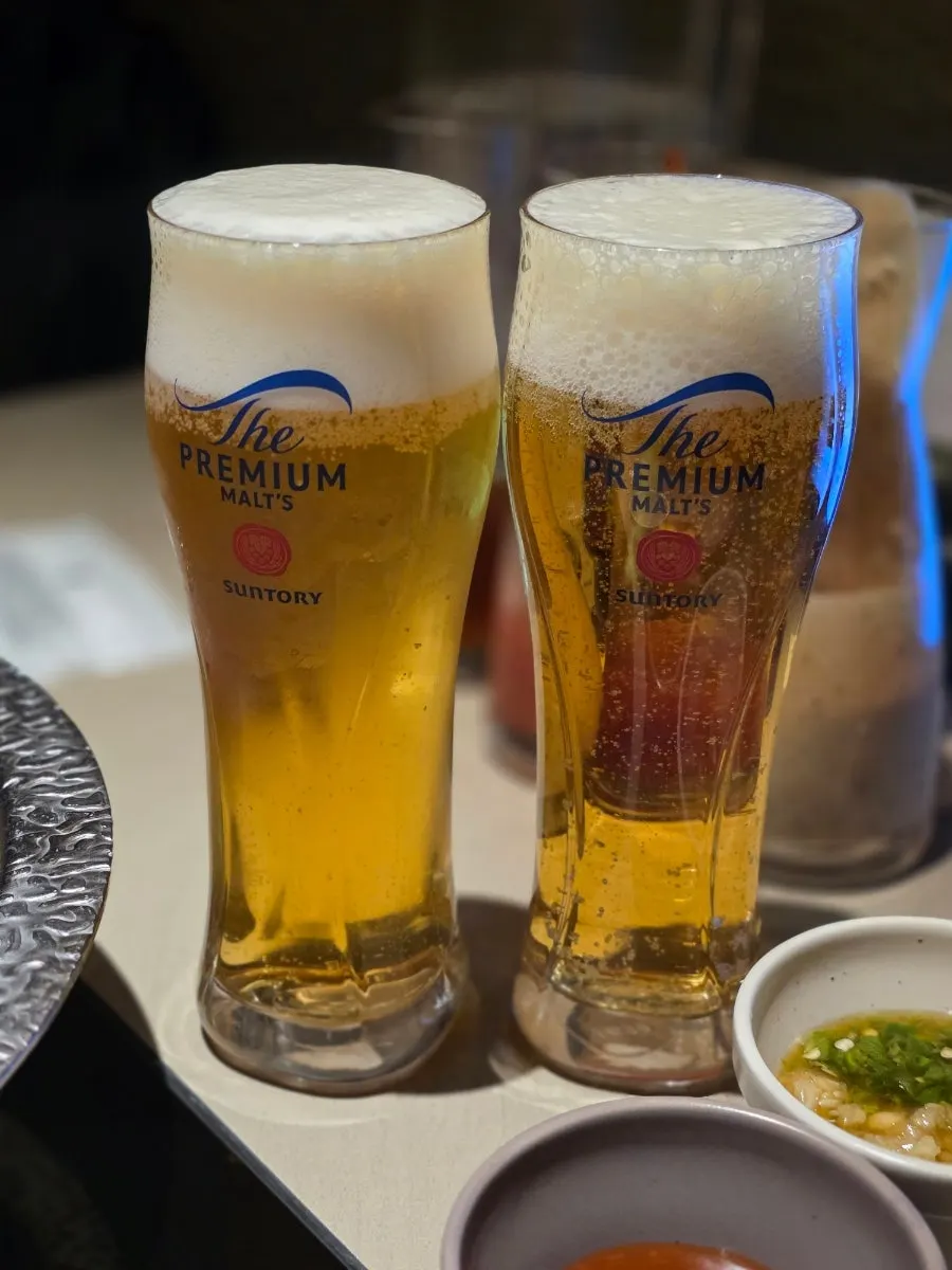 샤브인서울 신용산본점 산토리 생맥주 한 잔