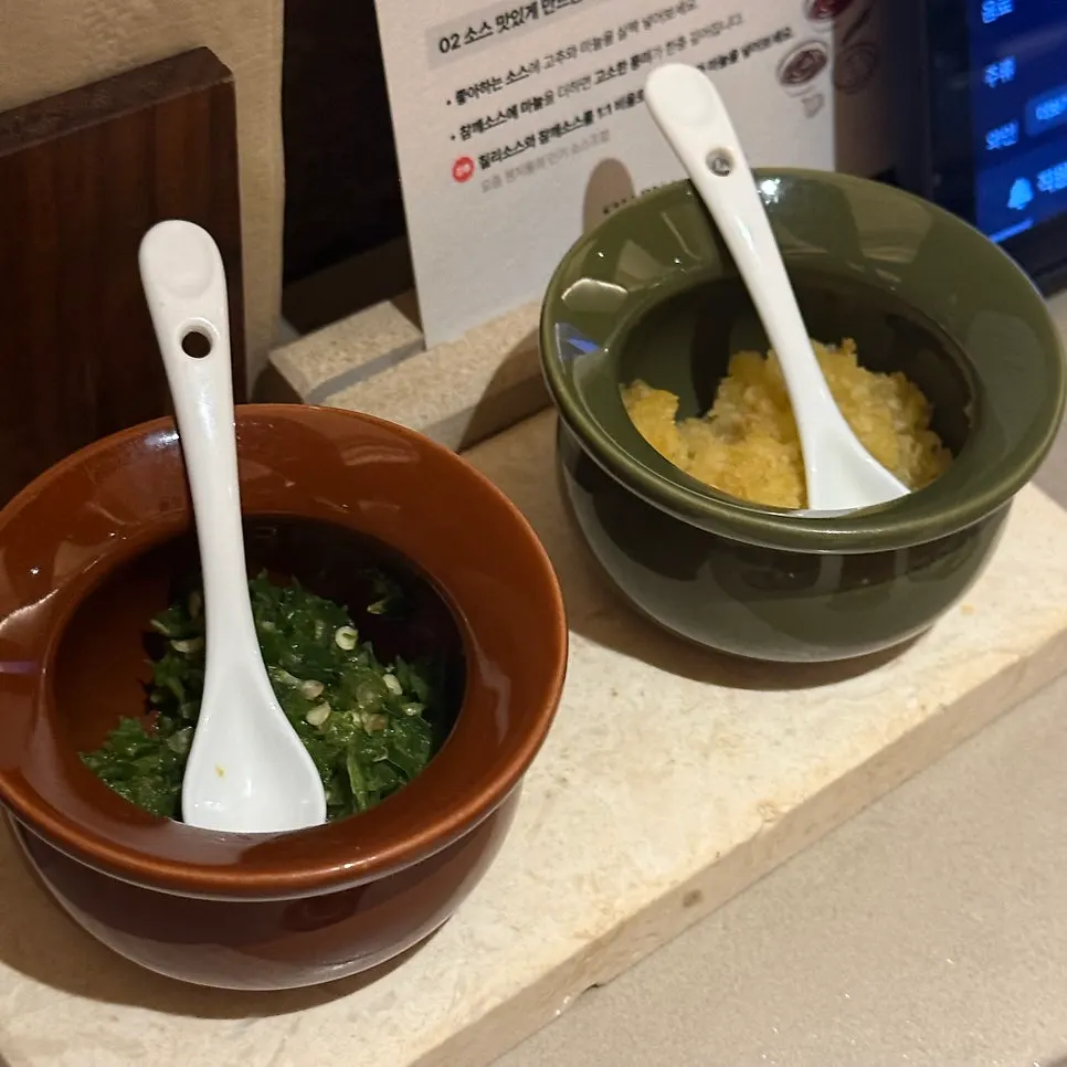Sauce selection on a shabu-shabu table
