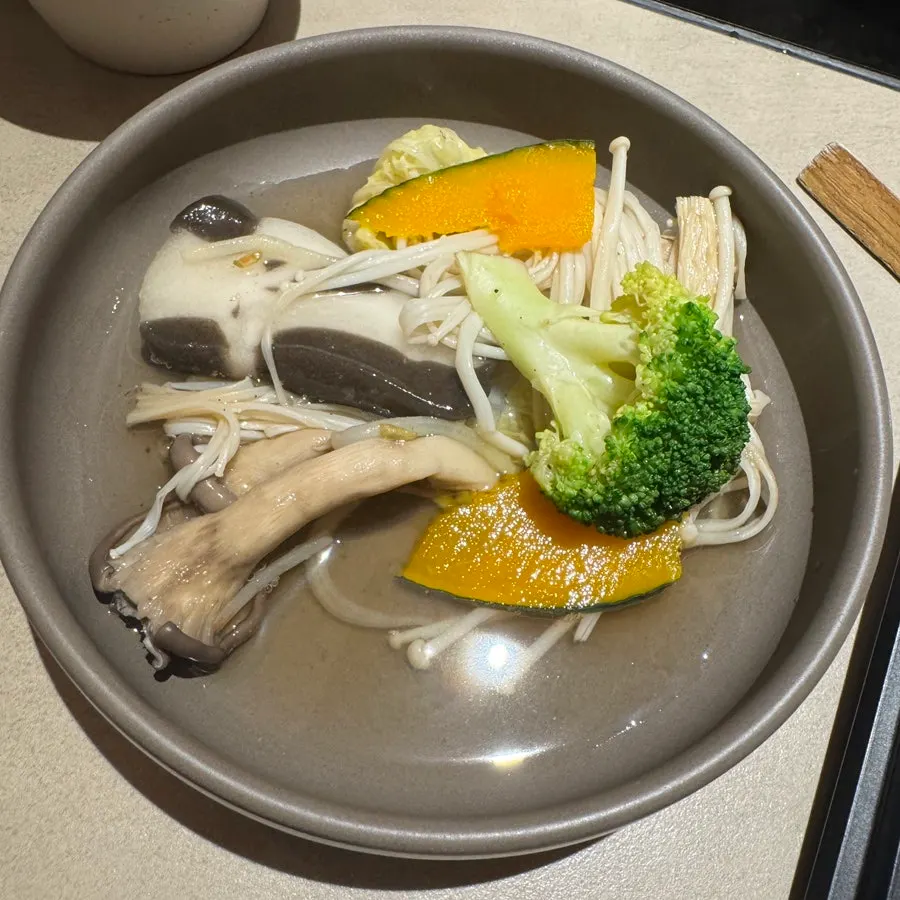 Shabu-shabu with meat and vegetables