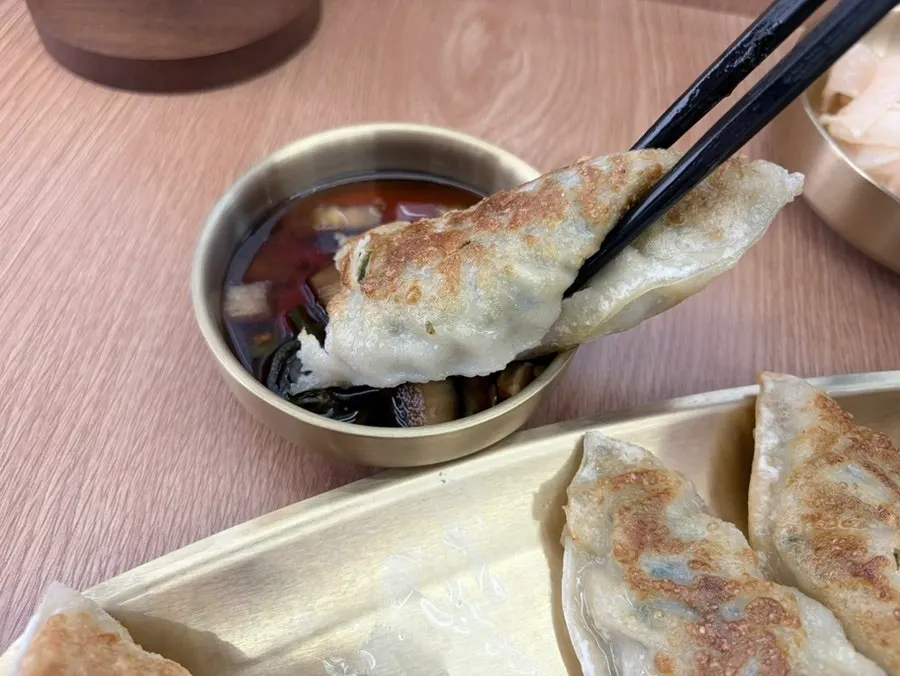 Nearly empty plate of mandu