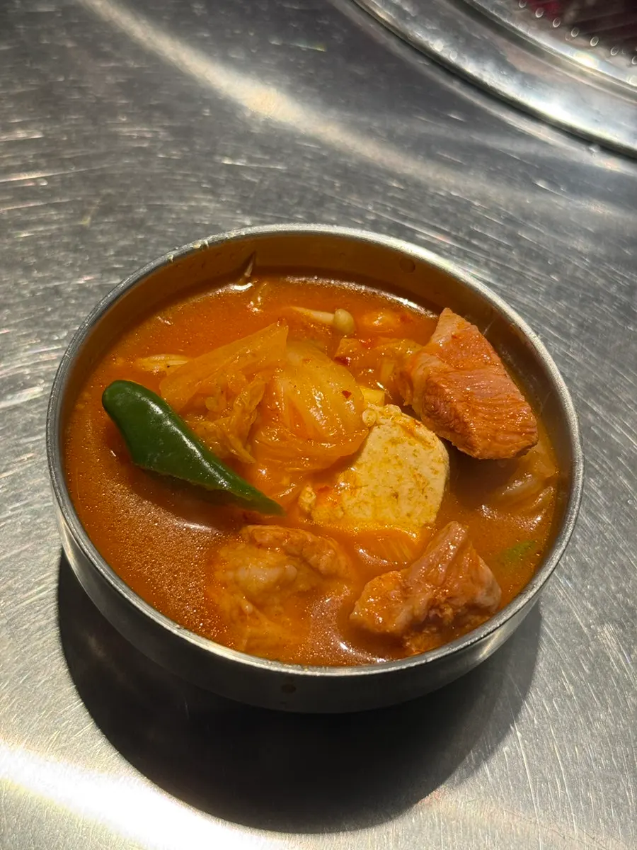 Kimchi jjigae loaded with meat