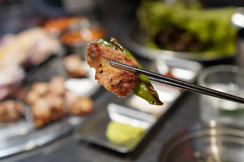 Grill with the last pieces of teukmokssal