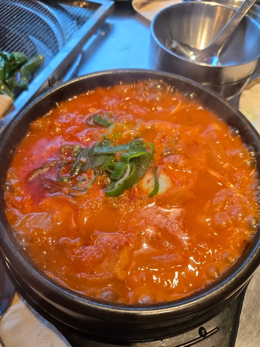 Kimchi stew packed with pork