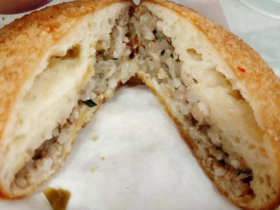 Chinese-style gochu japchae croquette with glass noodles inside