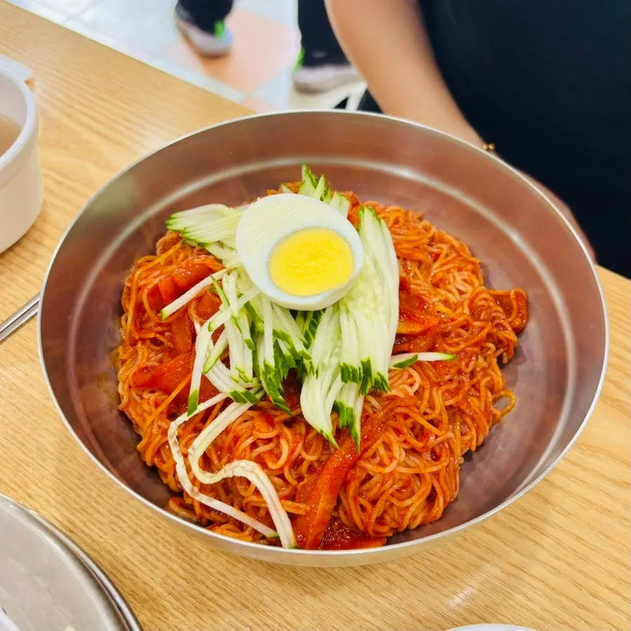 Red-sauced bibim milmyeon at Samsam Milmyeon