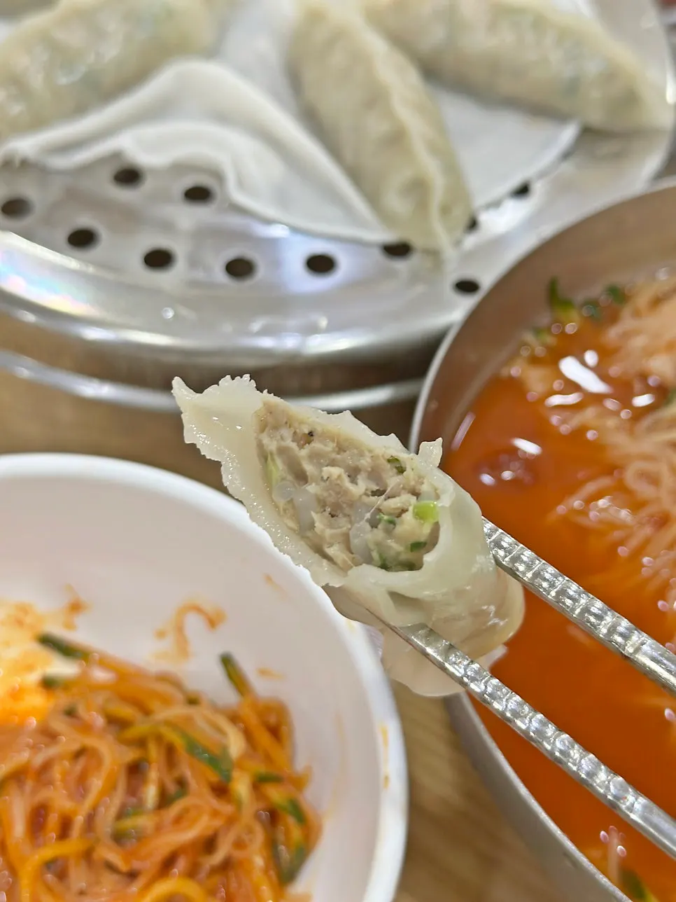 A plate of 8 dumplings from Samsam Milmyeon Main Branch
