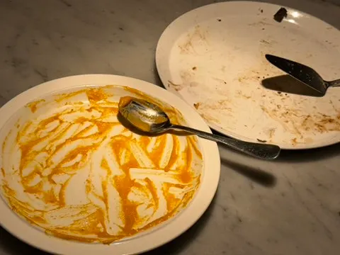 A plate served with octopus and gnocchi