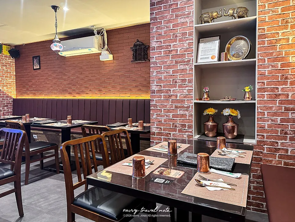 Restaurant interior decorated with exotic props