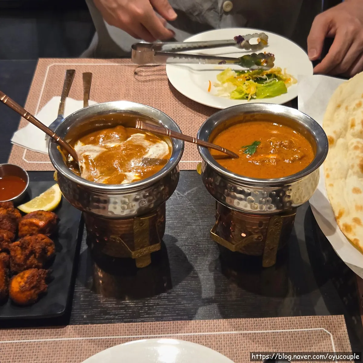 India The Durbar Samseong Station Branch spread of Indian curry and naan