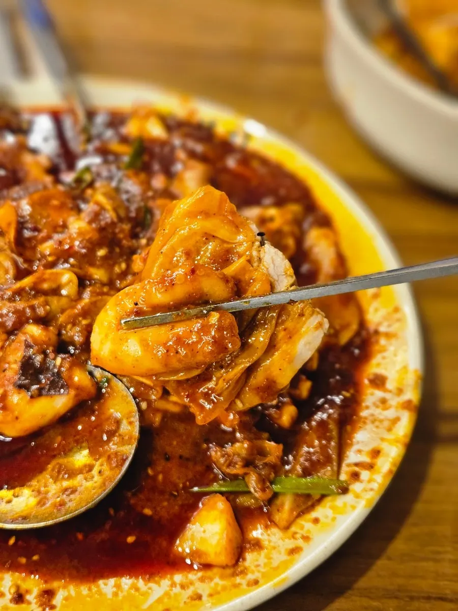 A bite-size piece of whole octopus