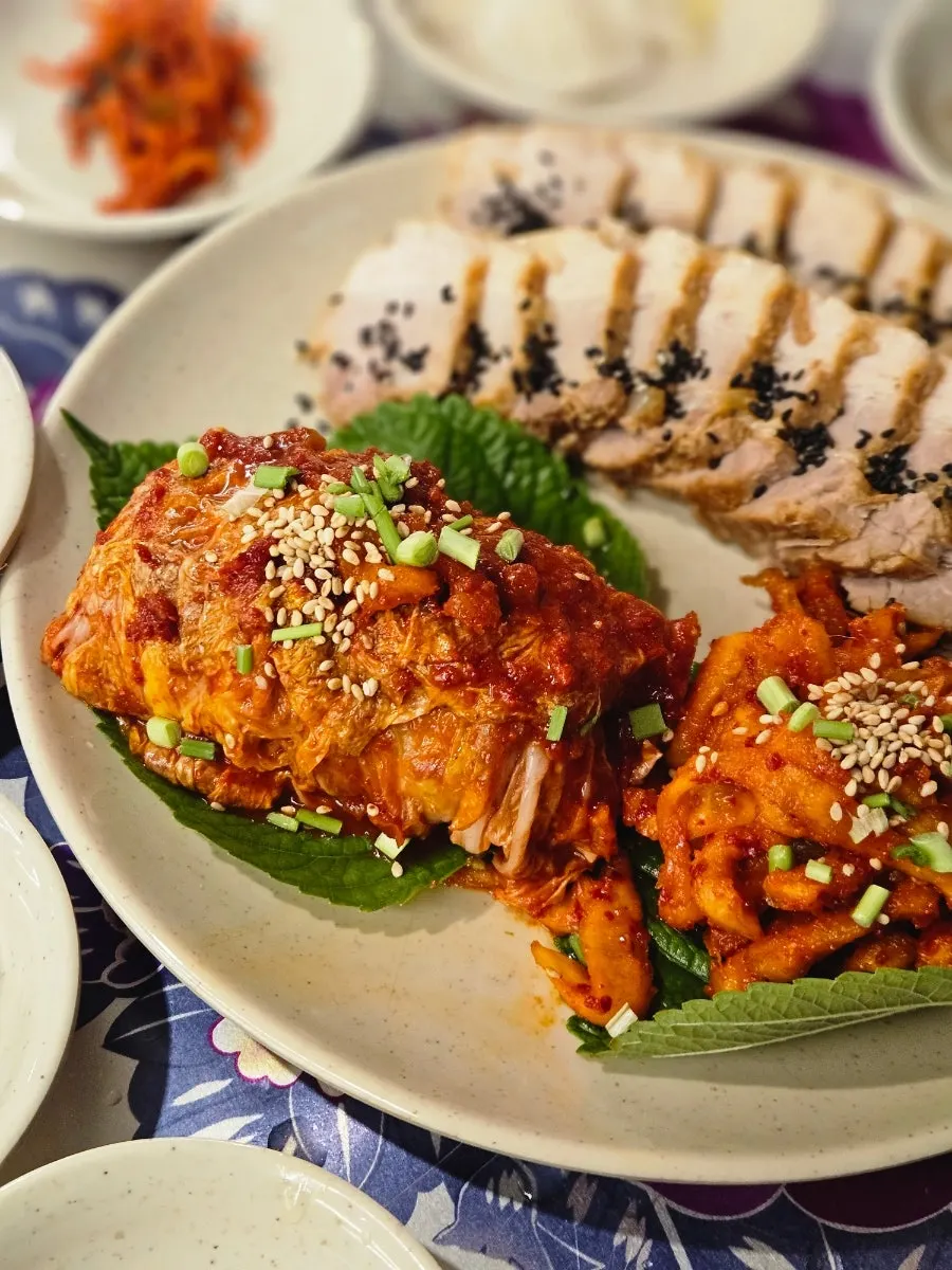 Boiled pork with a good ratio of fat and lean meat