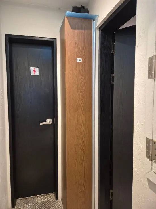 Restroom inside the restaurant, separated for men and women