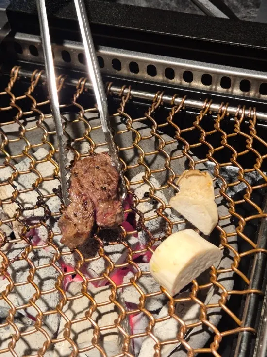 Cross-section of grilled hanwoo tenderloin