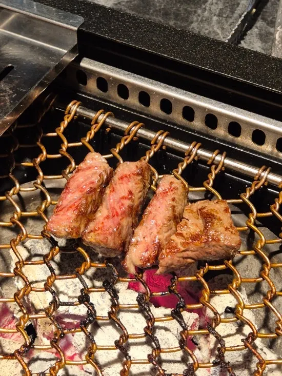 Seolhwa deungsim on the grill