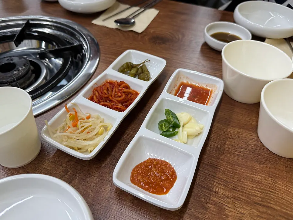 Basic side dishes neatly arranged on the table