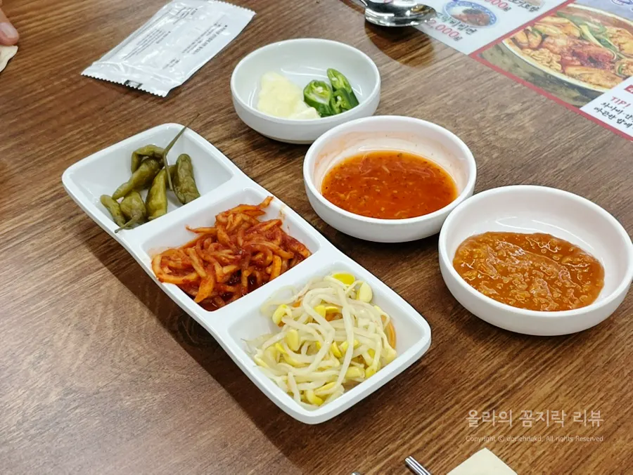 Full spread of the generous basic table setting
