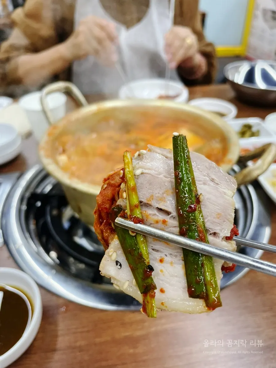 A wrap combining pork and squid together