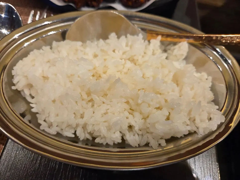 커리와 곁들이는 난과 인도식 밥