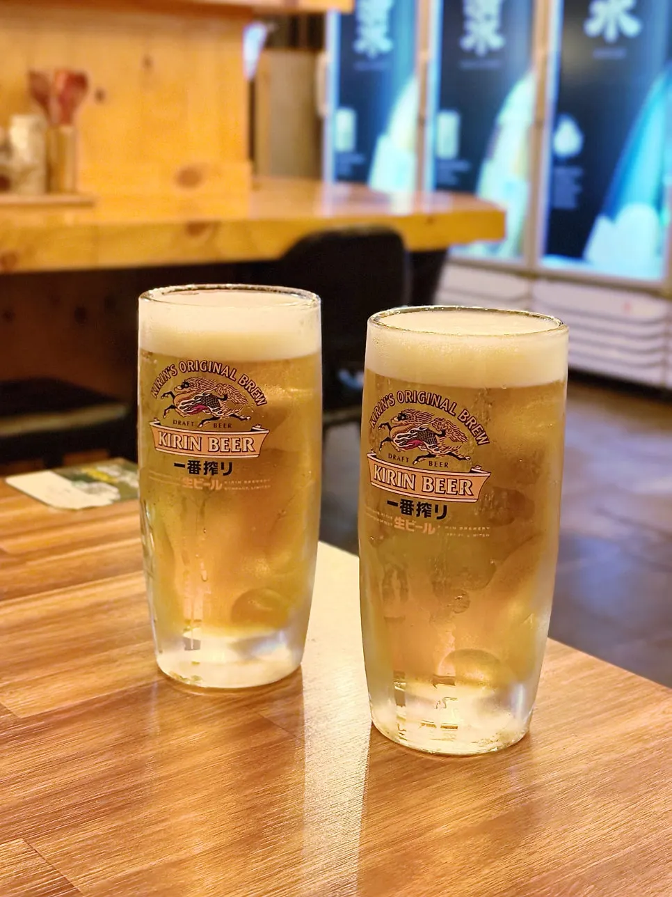 Kirin draft beer with soft foam