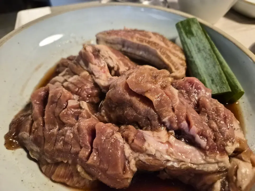 Marinated galbi menu at Gukbo Garden