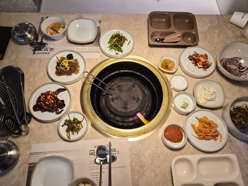 Basic side-dish spread at Gukbo Garden