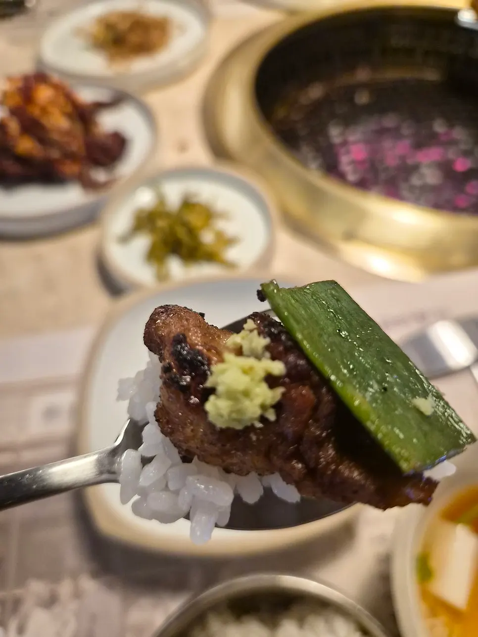 Marinated galbi meal eaten by the children