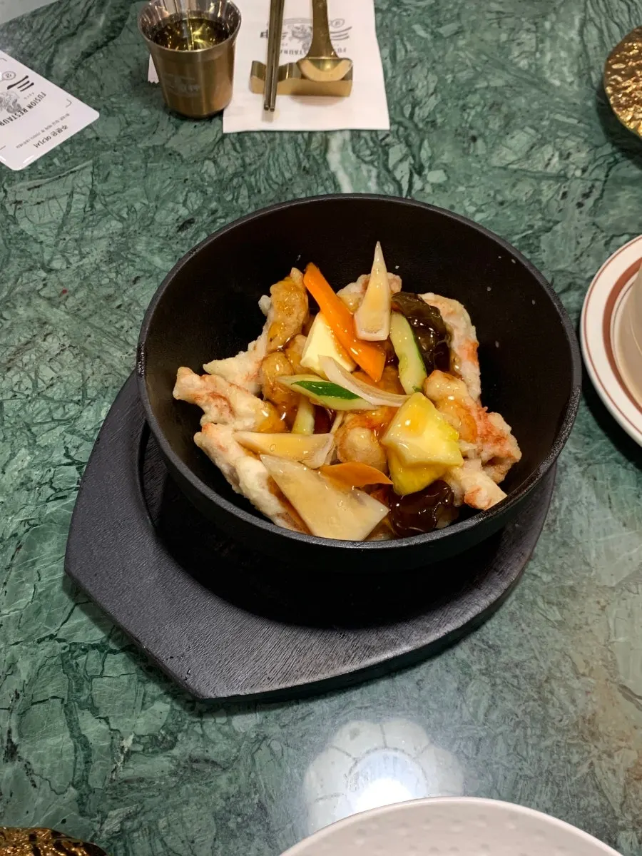 A plate of Samsin's Tokyo tangsuyuk