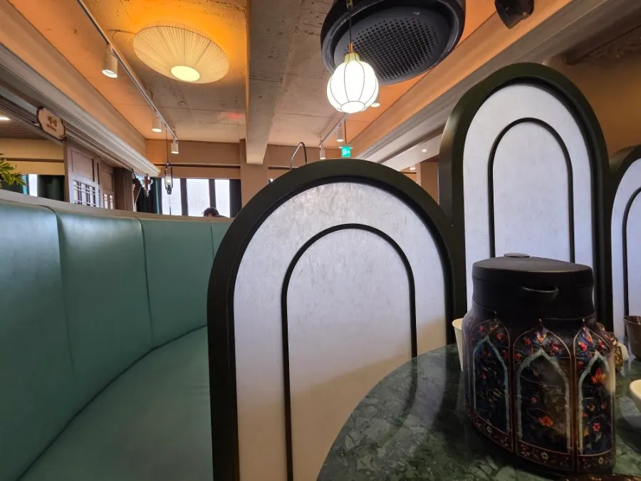 Interior of Samsin Garosu-gil decorated in green tones