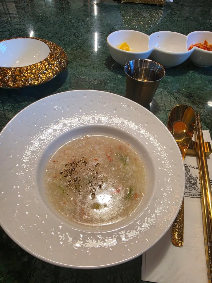 Sokcho snow crab soup, the first course