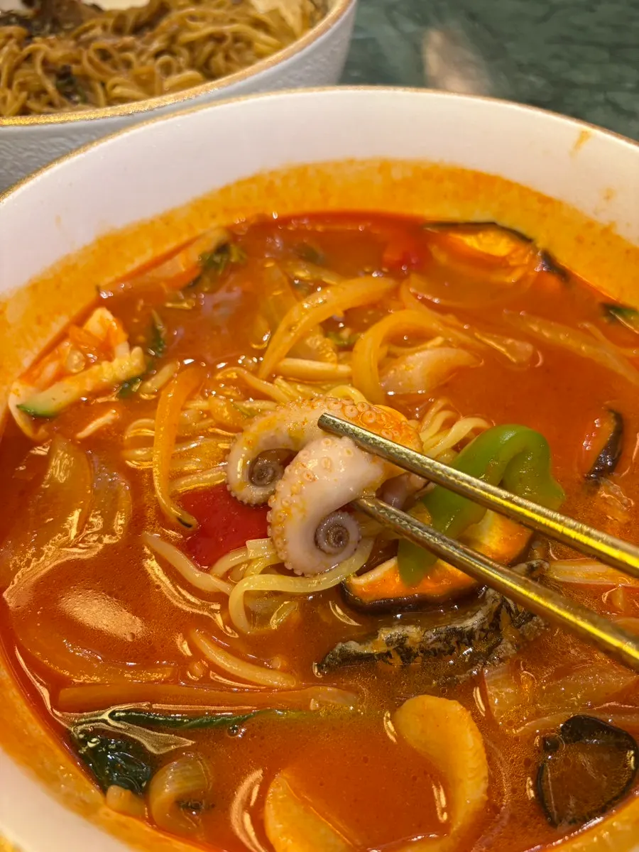 Baby octopus scooped into a small bowl