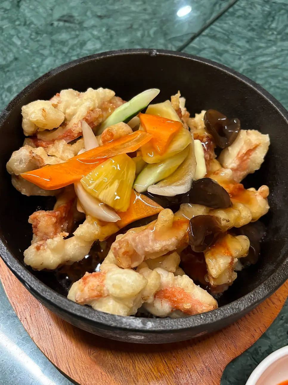 Tokyo tangsuyuk with a pat of butter on top