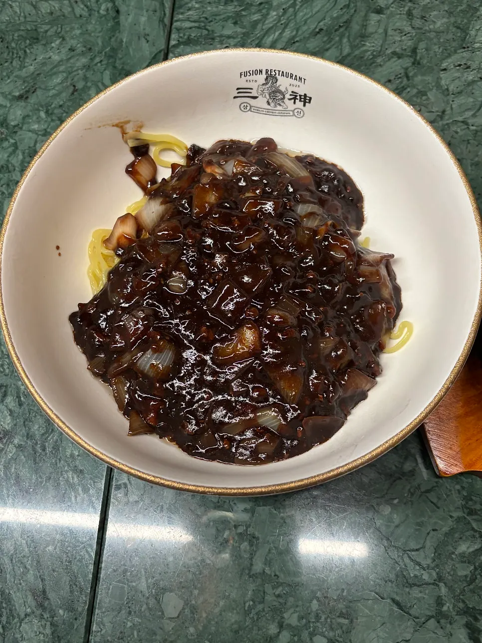 Taean hwangto potato jajangmyeon at Samsin Garosu-gil