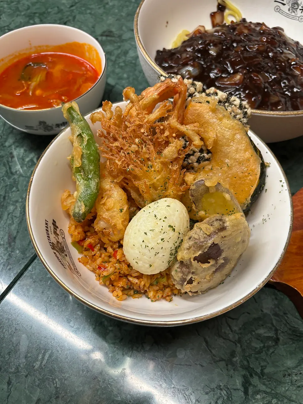 Tendon kimchi fried rice at Samsin Garosu-gil