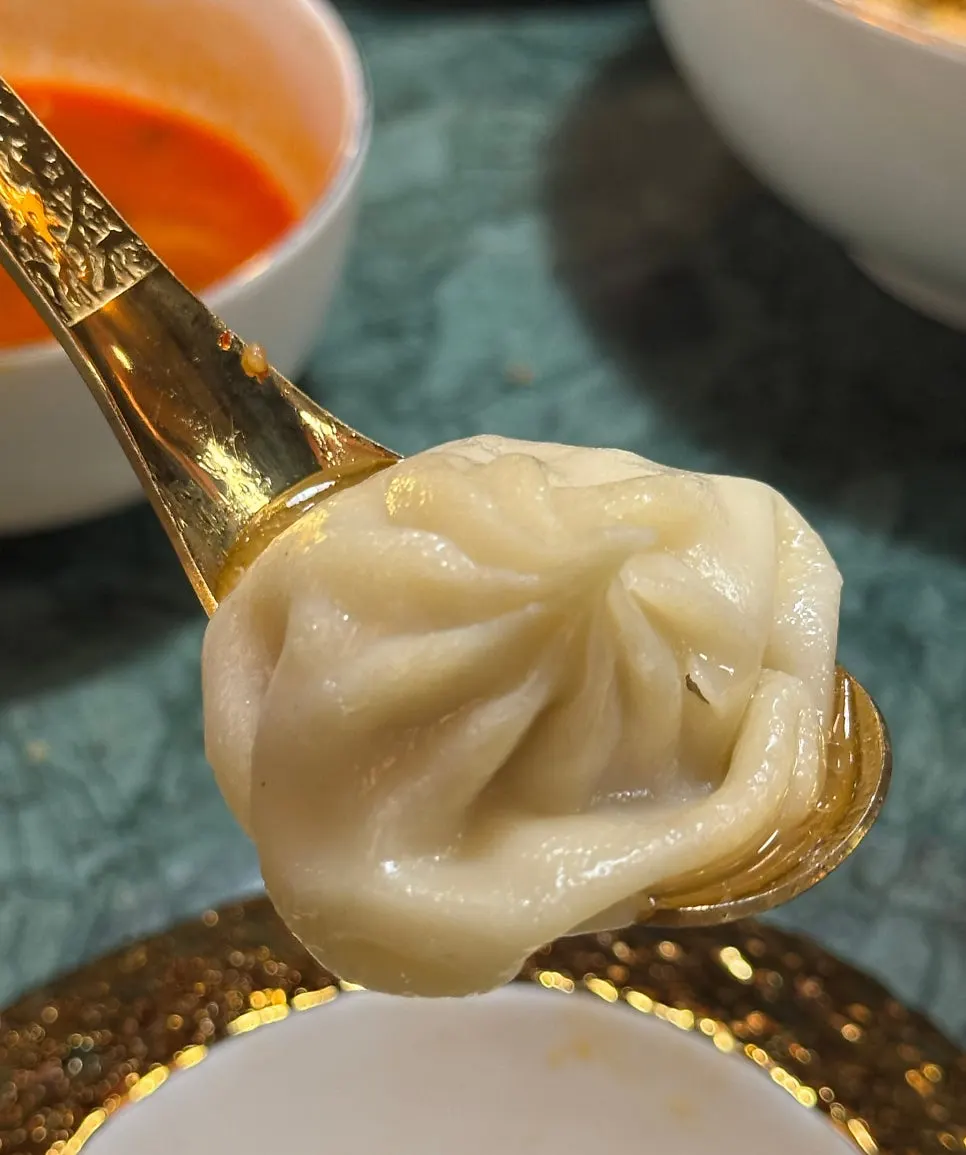 Close-up of handmade xiaolongbao