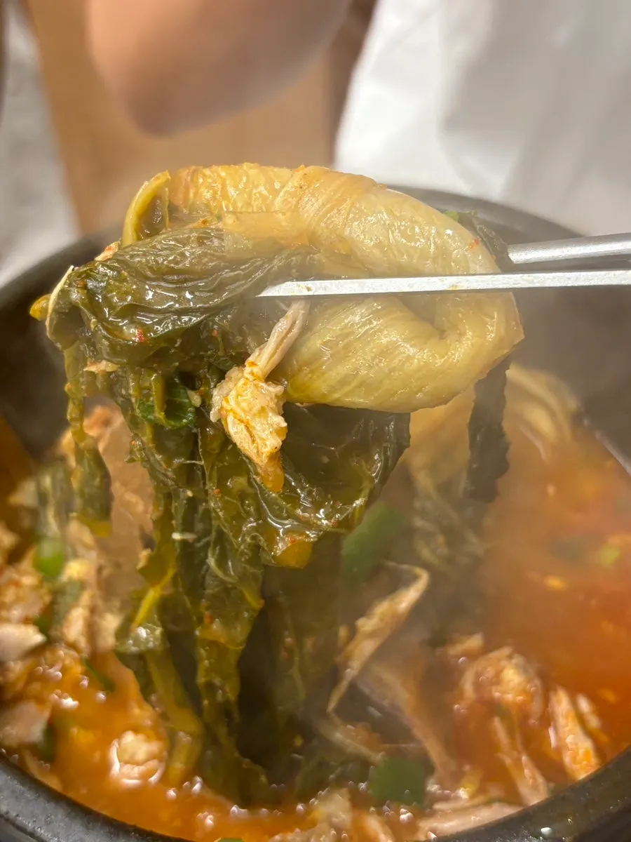 Gamjatang with two hefty bones inside