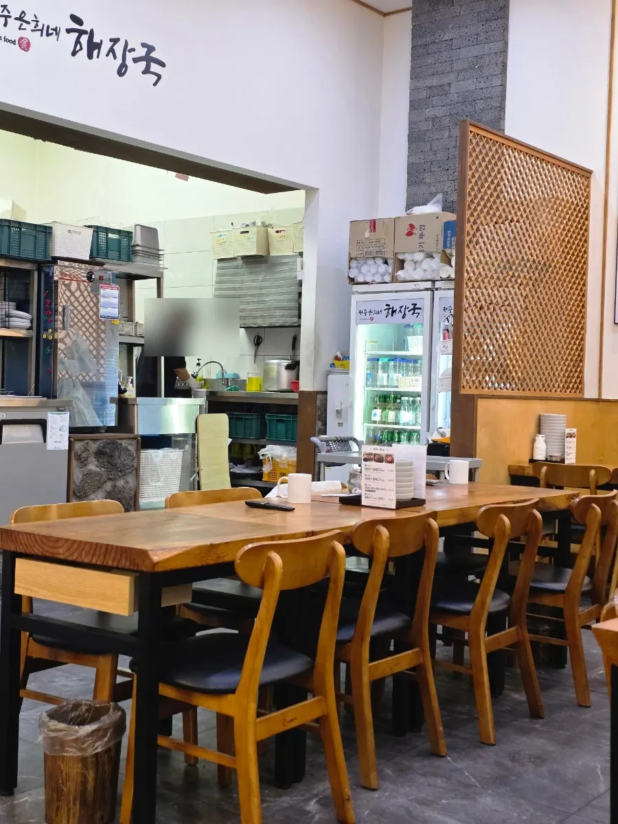 Interior with generously spaced tables